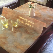 茶几桌布防水防烫长方形客厅，欧式大理石透明餐桌垫厚胶垫桌面印花