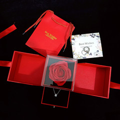 红色新年玫瑰首饰盒高档项链盒婚礼钻戒指盒对戒礼物饰品包装求婚