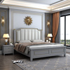 美式实木床1.8米双人床主卧公主，床1.5现代简约欧式床高箱储物婚床
