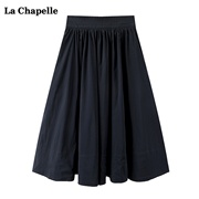 拉夏贝尔/La Chapelle高腰显瘦半身裙女气质a字中长伞裙蓬蓬裙子