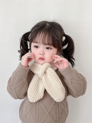 儿童围脖护颈小女孩冬天季女童(季，女童)宝宝2023毛线针织纯色围巾婴儿