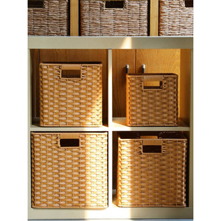 日式橱柜收纳筐格子柜，收纳篮玩具收纳盒客厅，杂物整理筐编织收