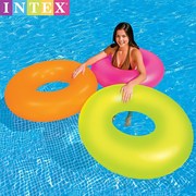 INTEX游泳圈儿童大人充气救生圈女生纯色游泳浮圈海边泳圈腋下圈