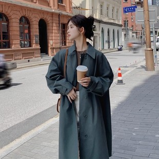 简约韩版风衣外套女2023春秋时尚高级感超好看气质女神范大衣