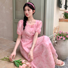 2024夏玫粉色新中式国风连衣裙2C289-A21-P135-K208
