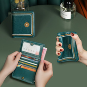 hg折叠小钱包超薄小2022新潮女钱包女小众，设计牛皮零钱包卡包一体
