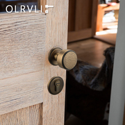 意大利手工锤纹复古美式门锁黄铜意式做旧古铜色静音室内房门球锁