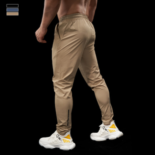 夏季男士运动裤速干长裤健身修身休闲薄款收口小脚裤跑步透气
