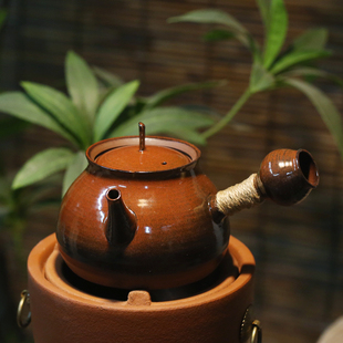 围炉煮茶 窑变均红煮水壶烧水陶壶软化水质耐热炭炉明火电陶炉