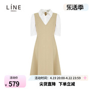 line女装秋季假两件连衣裙职业气质显瘦长裙agopmh9800