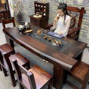 老船木茶桌椅组合阳台，家用小茶台新中式实木功夫，茶几多功能泡