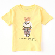 拉夫劳伦poloralphlauren男童装，短袖可爱小熊，印花圆领针织t恤