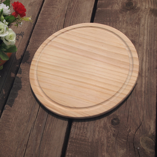 木质圆形牛排咖啡面包蛋糕寿司比萨披萨木托盘西餐切板木板托木盘