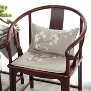 新中式红木椅子坐垫实木太师椅古典绣花茶椅，坐垫防滑圈椅餐椅垫子