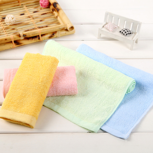 10条装竹炭竹纤维小方巾婴儿童小毛巾柔软美容洗脸面巾吸水四方巾