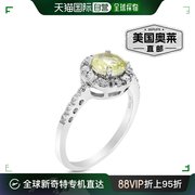 vir jewels 0.65 克拉柠檬石英戒指 .925 纯银配铑圆形 6 毫米 -
