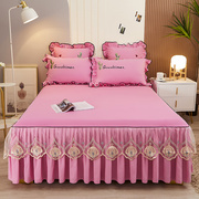 韩版公主床罩床裙式单件蕾丝花边床单欧式床套防滑床垫保护套1.8m