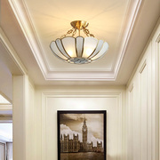 全铜客厅入户玄关吸顶灯欧式复古美式卧室楼梯灯法式主卧阳台吊灯