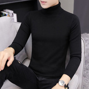 黑色高领毛衣男秋冬季加绒加厚一体绒韩版修身男士羊毛打底针织衫