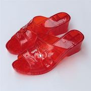 高跟水晶拖鞋女夏果冻透明塑料时尚凉拖鞋坡跟浴室厚底室外半拖鞋