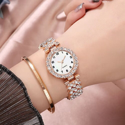 满天星手表女钢带满钻石英女表爆闪时尚简约数字学生带钻手表