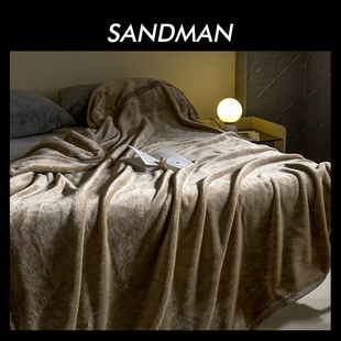 sandman联名毛毯冬季加厚保暖加绒床单绒毯，双人午睡办公室小毯子