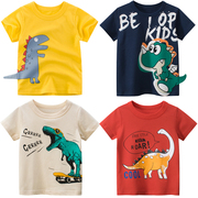 4男童短袖t恤纯棉5宝宝，6岁儿童半袖，体恤恐龙图案小孩子上衣服夏装