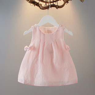 女童夏装背心裙0-1-2-3岁女宝宝，洋气连衣裙6-7-8个月婴儿条纹裙子