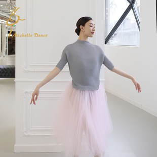 Michelle Dance 褶皱系列随意蝙蝠袖芭蕾气质冷气衫婴儿蓝/粉色