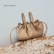 dreabasaa流线包flow流线系列小号女包，时尚褶皱包真皮(包真皮)斜挎水桶包