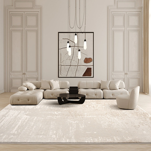 地毯客厅茶几毯2023现代简约地垫高级感咖色立体毯面混纺暖色