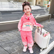 女童小女孩套装春装春装2024洋气韩版时髦两件套运动休闲卫衣