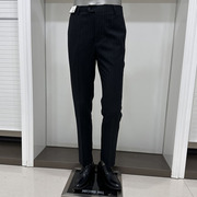 男士西裤秋冬季长裤微厚直筒，免烫面料时尚商务灰色条纹