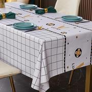 北欧轻奢桌布免洗防水防油pvc家用长方形餐桌垫茶几，书桌桌布布艺