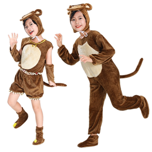 儿童小猴子演出服幼儿园卡通舞蹈服猴子捞月成人猴子动物表演服装