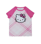 5-14岁外单女童中大童夏款kitty猫咪棉质舒适短袖上衣T恤衫
