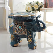 欧式大象换鞋凳落地摆件特大号象凳子莲花象仿实木客厅装饰品礼物