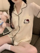 韩国凯蒂猫睡衣女，夏季薄款舒适hellokitty短袖短裤，家居服学生套装