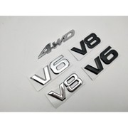 汽车排量标数字尾标3D立体金属车贴字母贴纸4wd v6 V8车身贴车标