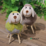 羊毛毡手工成品，可爱圈圈胖羊桌面，小摆件柜子装饰品创意礼物
