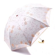 超轻太阳伞防紫外线女防晒蕾丝刺绣花晴雨，两用双层折叠公主遮阳伞