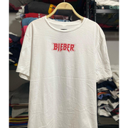 Bieber贾斯汀比伯美式复古vintage小领口嘻哈短袖男女纯棉质感T恤