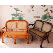全植物藤沙发 双人花带椅 客厅室外茶楼藤椅茶几组合 加长藤桌椅