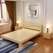 实木床1.5米双人床1.8出租房家用简易经济床1.2m床架