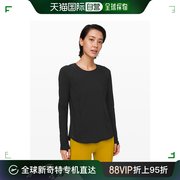 日潮跑腿Lululemon露露乐蒙 女款长袖圆领T恤 黑色 8 prod9090106