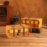 欧式复古风首饰盒2022带锁收纳盒高档精致木头，盒子礼物包装盒
