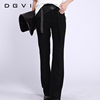 DGVI2023春季时尚潮人必备微喇西裤黑色高腰修身显瘦直筒西裤