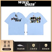 WH8SIS联名hello kitty趣味卡通T恤情侣男女休闲夏季宽松纯棉上衣