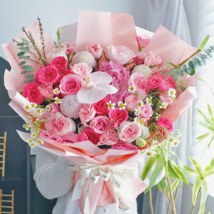 母亲节天津同城送花花束，结婚纪念日生日，北京鲜花送女友混搭花束