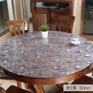 餐桌垫圆形桌面保护膜透明桌垫软玻璃圆桌桌布磨砂饭店大台布